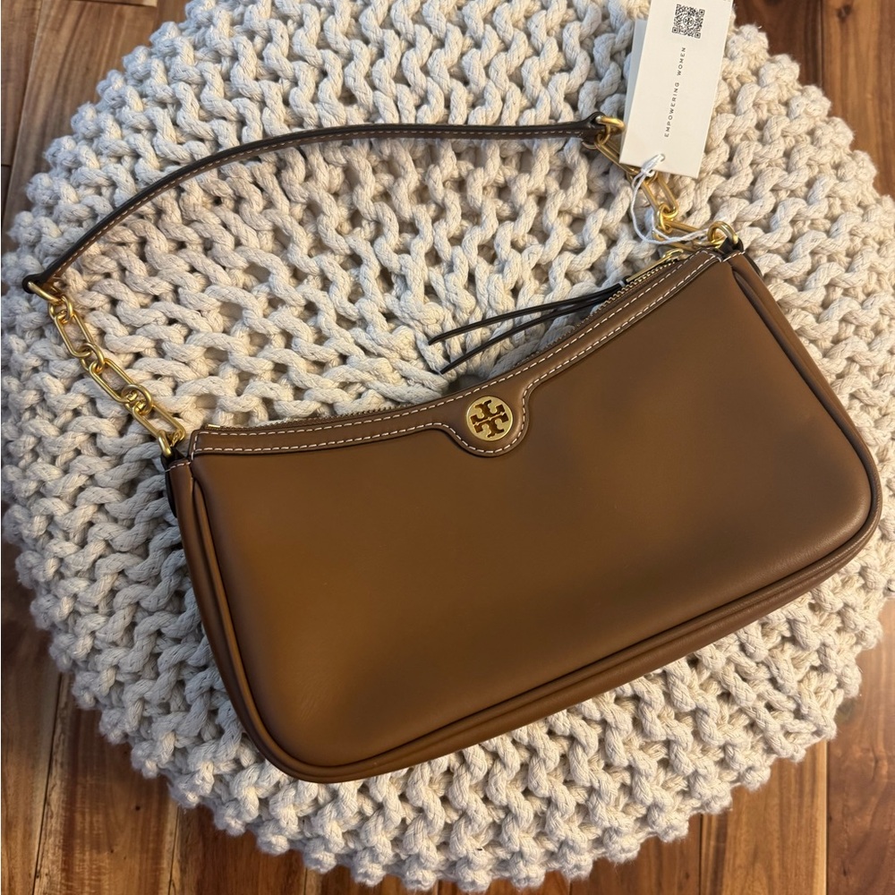 Tory Burch Brown Leather Shoulder Bag